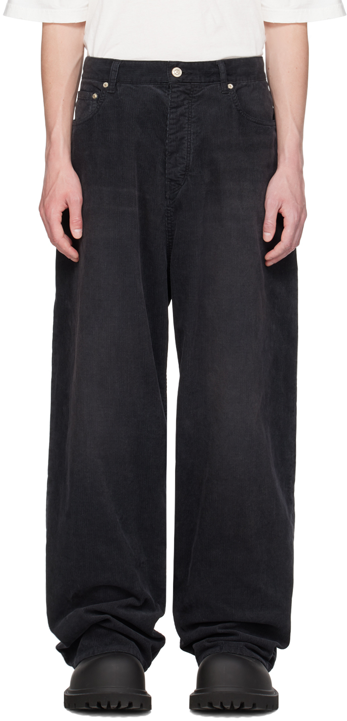 Shop Balenciaga Black Baggy Jeans In 1055 Washed Black