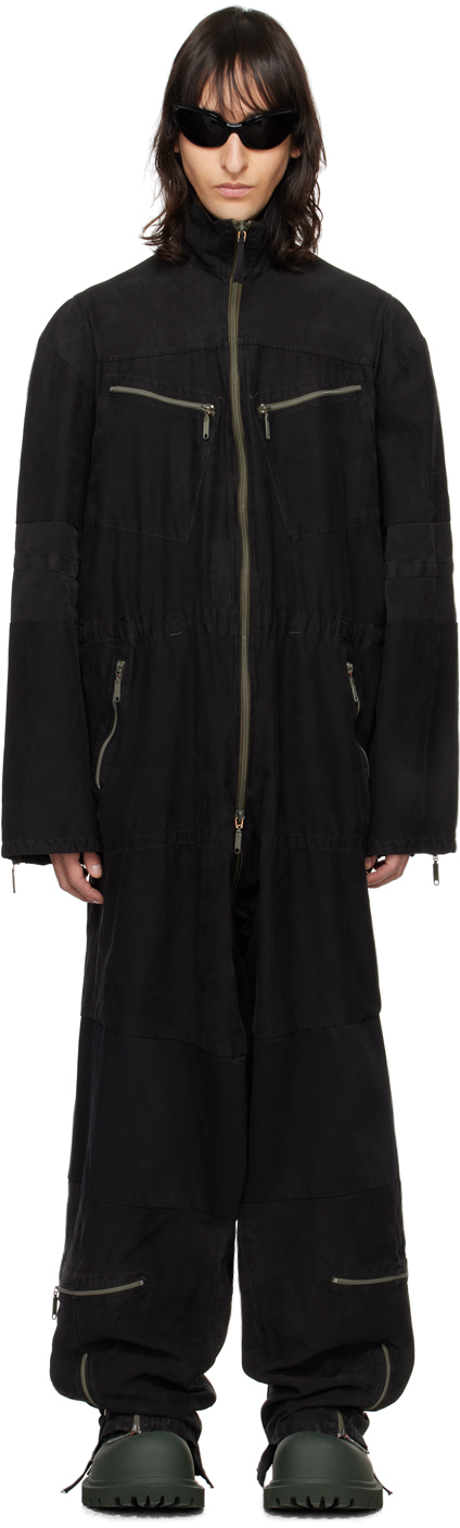 Shop Balenciaga Black Faded Jumpsuit In 1000 Black