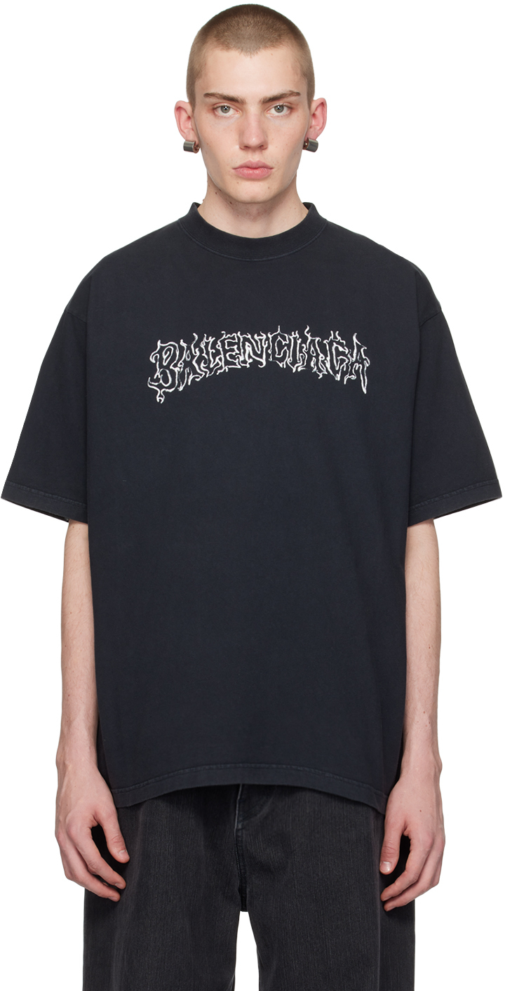 Balenciaga: Black DIY Metal T-Shirt | SSENSE
