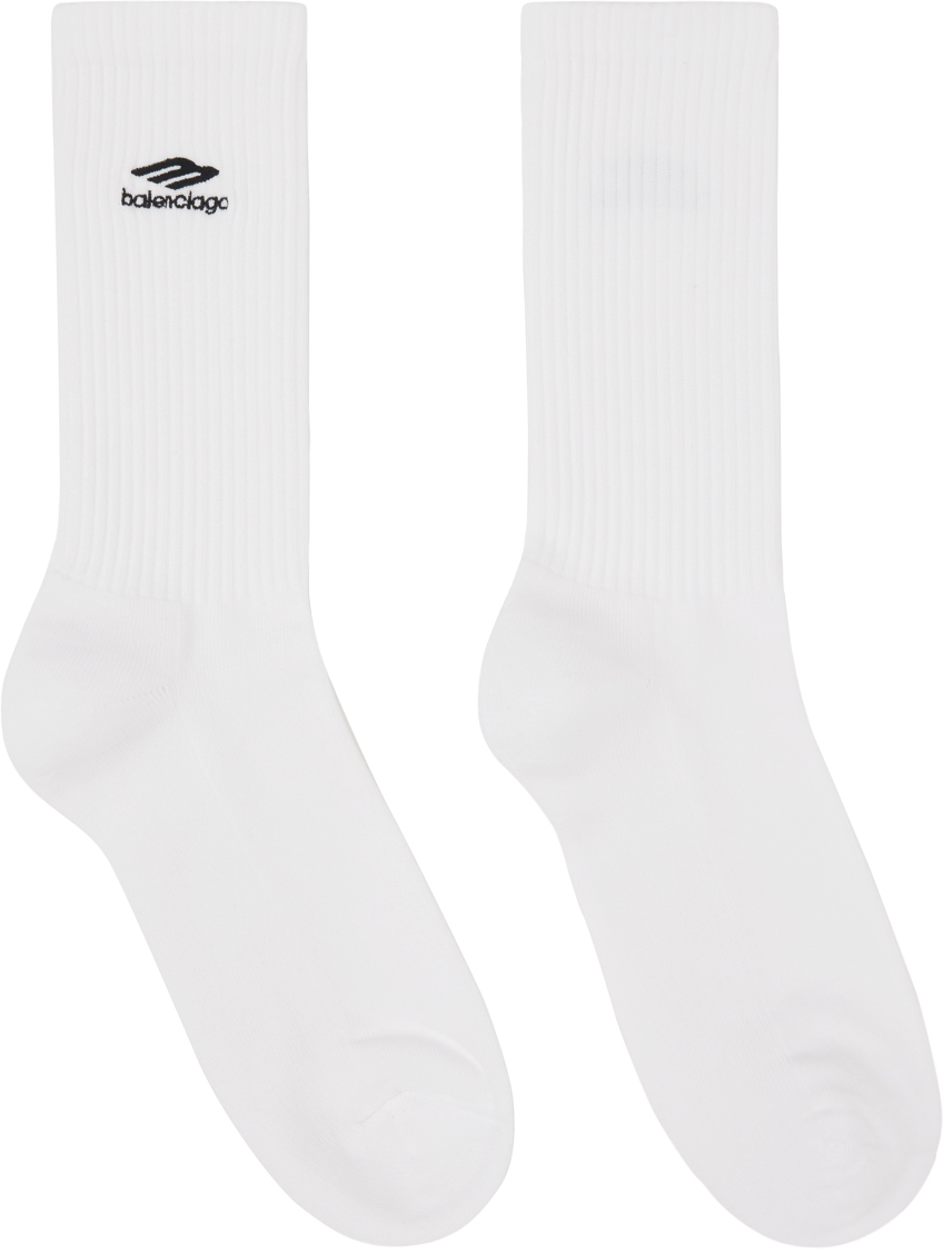 White 3B Sports Icon Socks