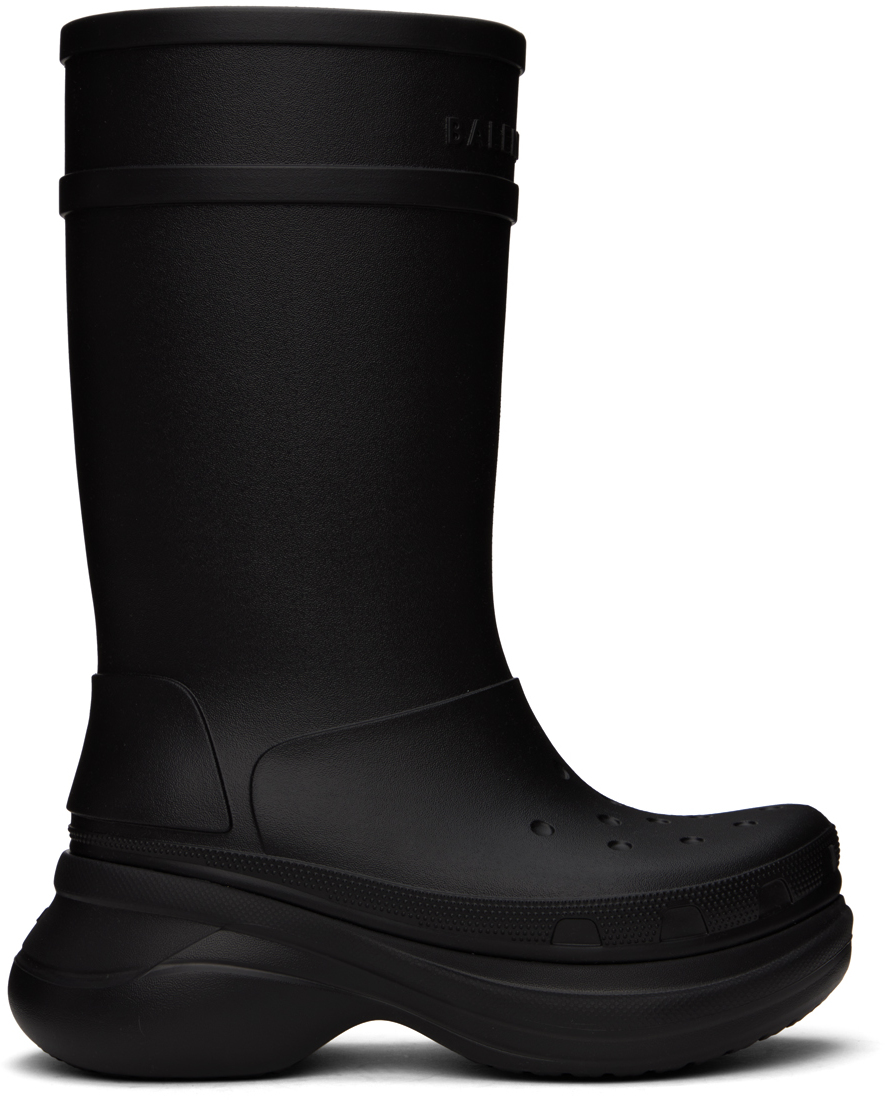 Balenciaga: Black Crocs Edition Boots | SSENSE