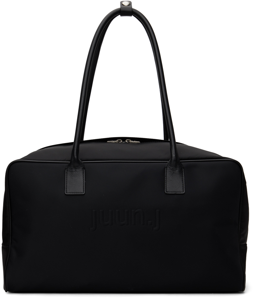 Juun.j Black Logo Duffle Bag In 5 Black
