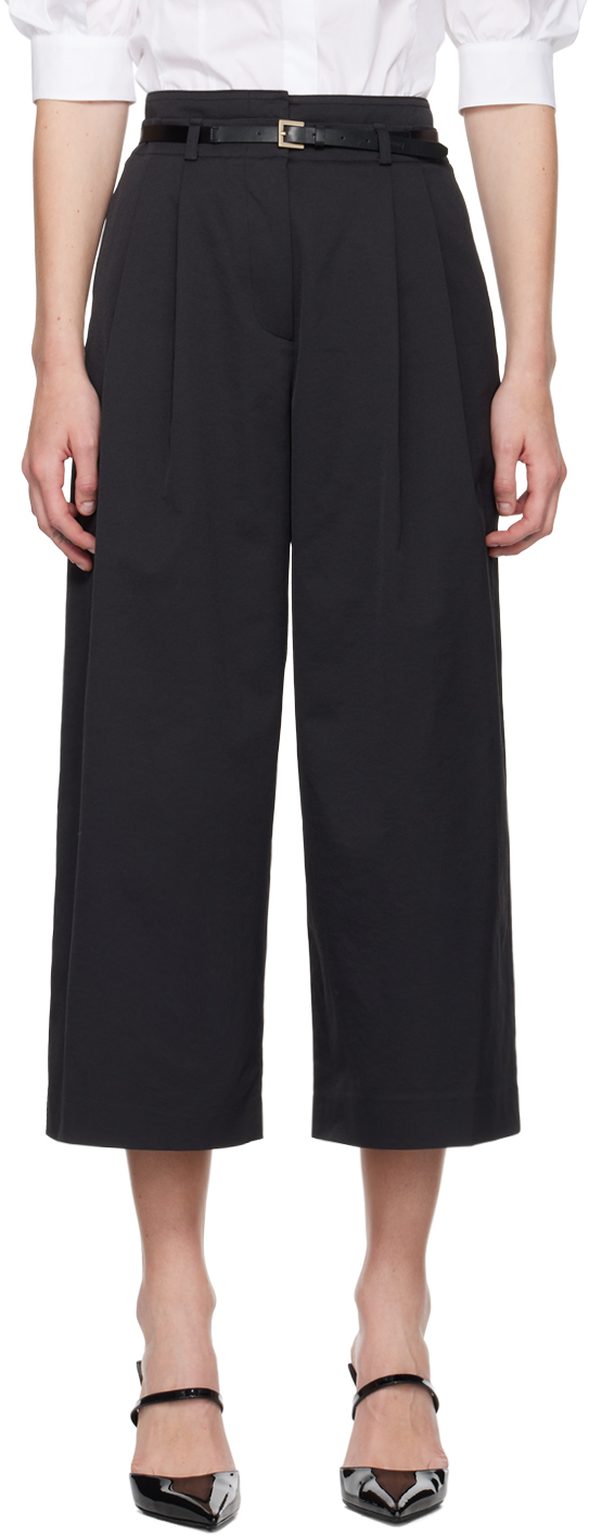 Juun. J Black Double Waisted Trousers