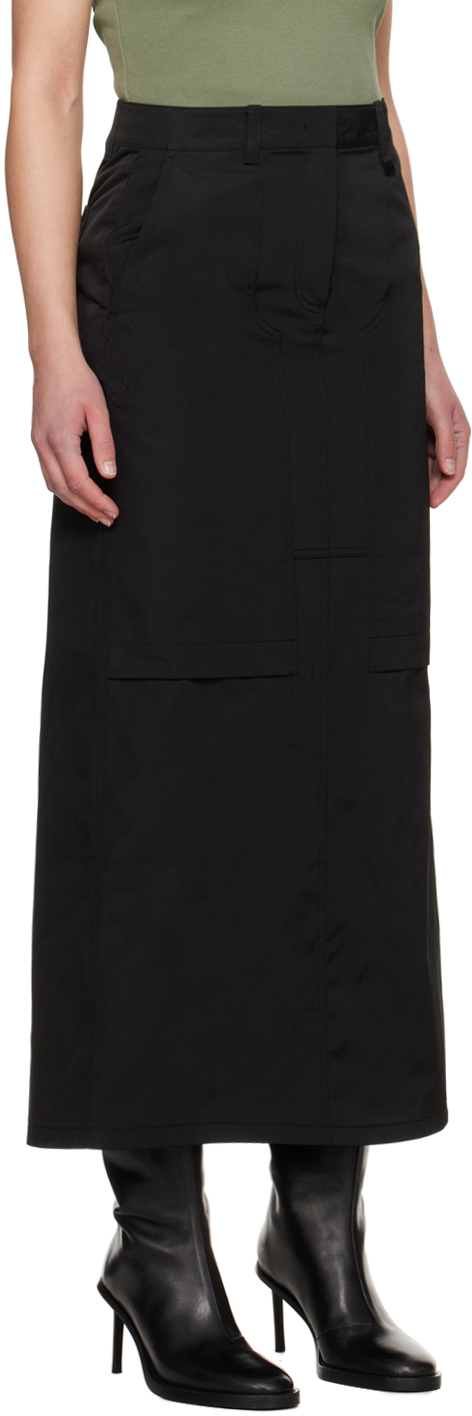 Shop Juunj Black Paneled Maxi Skirt In 5 Black