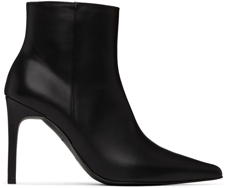 【関税込み】Juun.J ブラック レザー スティレット ブーツ juunj-black-leather-stiletto-