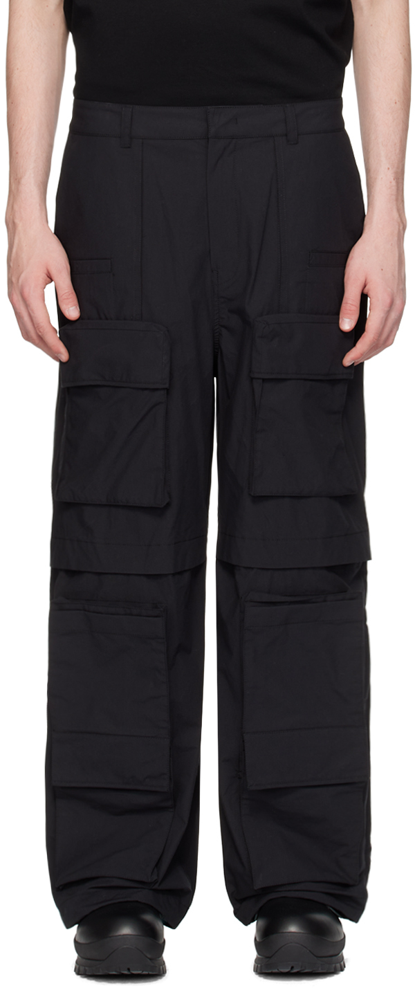 Shop Juunj Black Vented Cargo Pants In 5 Black