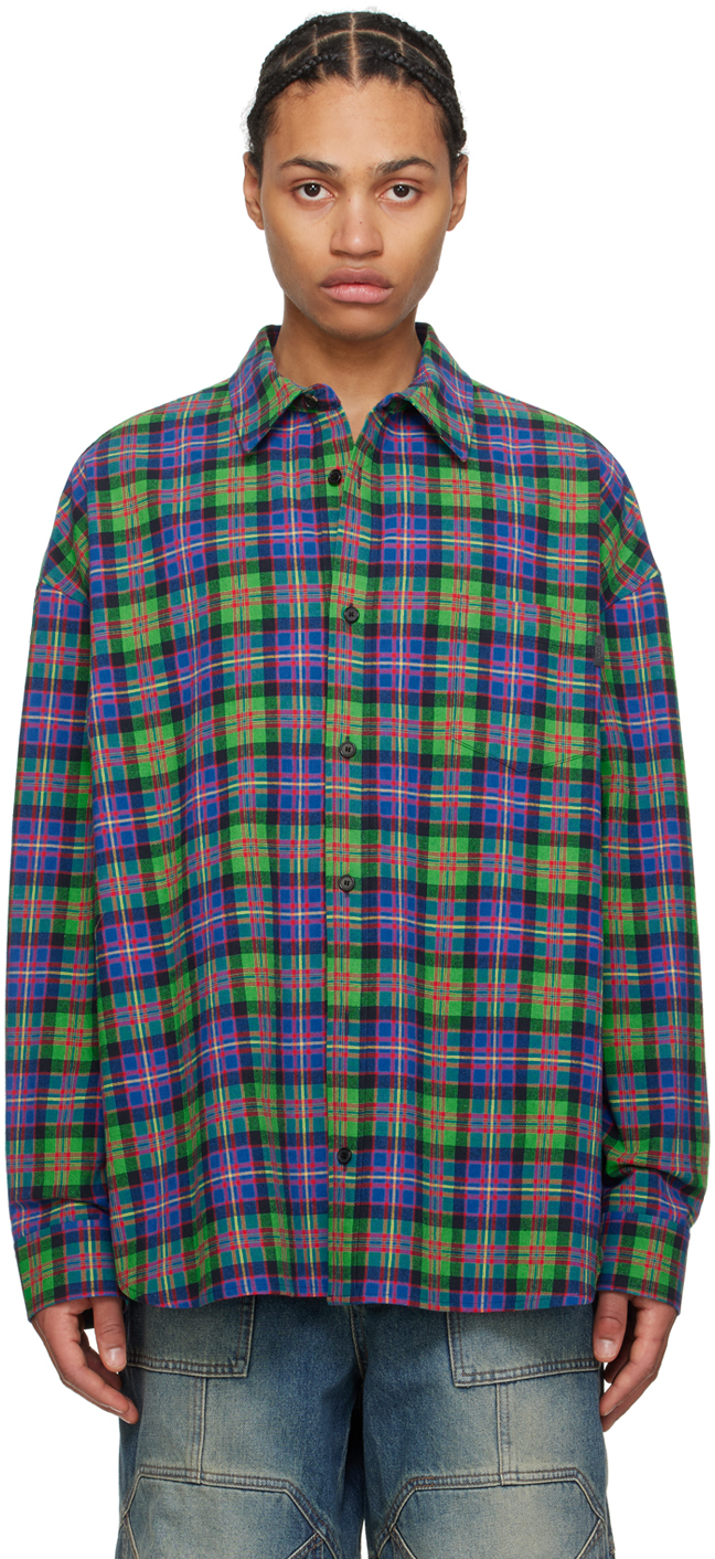 Green & Blue Loose Fit Classic Shirt
