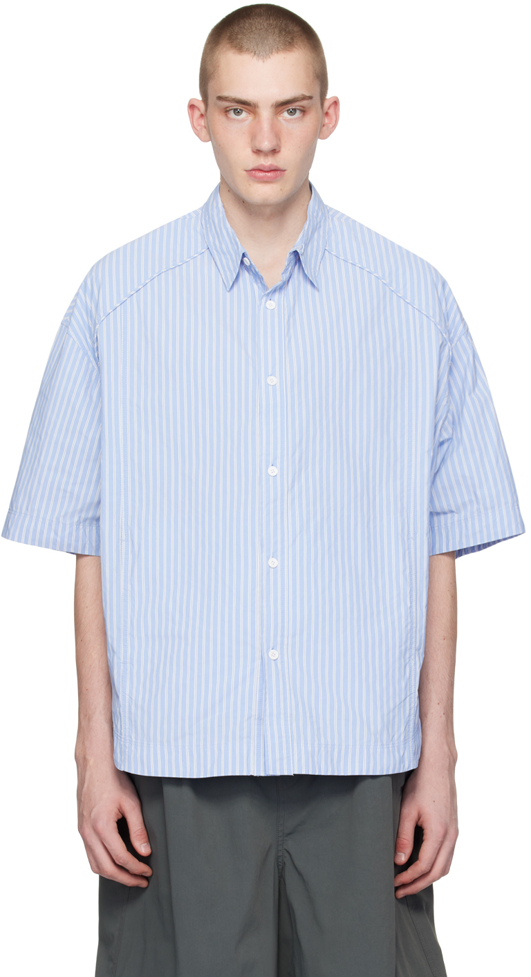 Shop Juunj Blue & White Stripe Shirt In Q Sblue