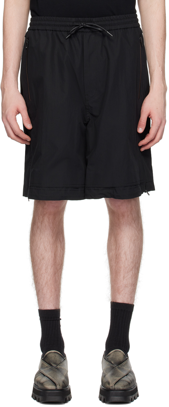 Shop Juunj Black Zip Shorts In 5 Black