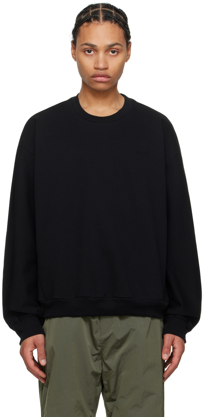 Juun.j Black Embroidered Sweatshirt In 5 Black