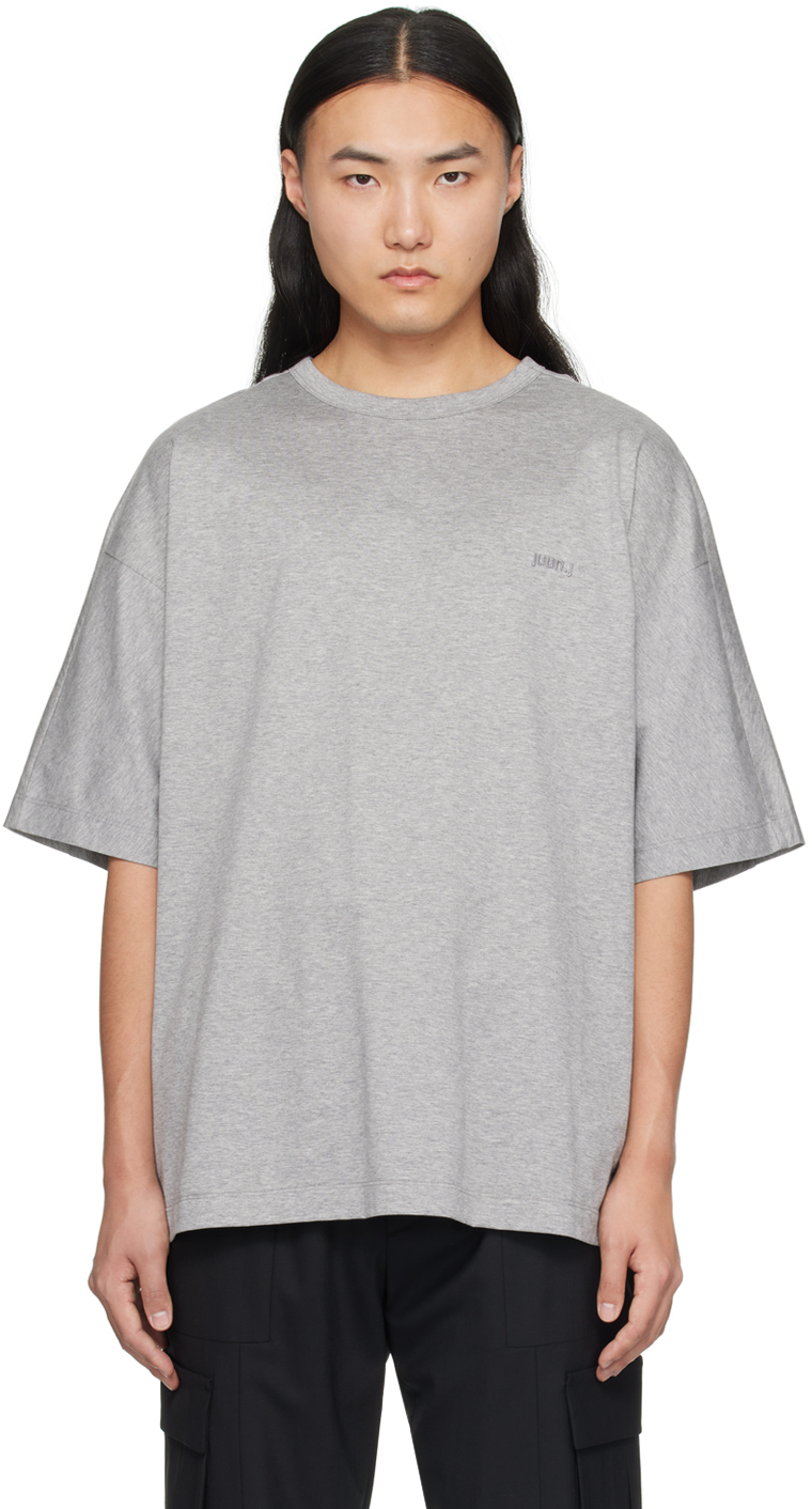 Juun.j Gray Embroidered T-shirt In 3 Grey