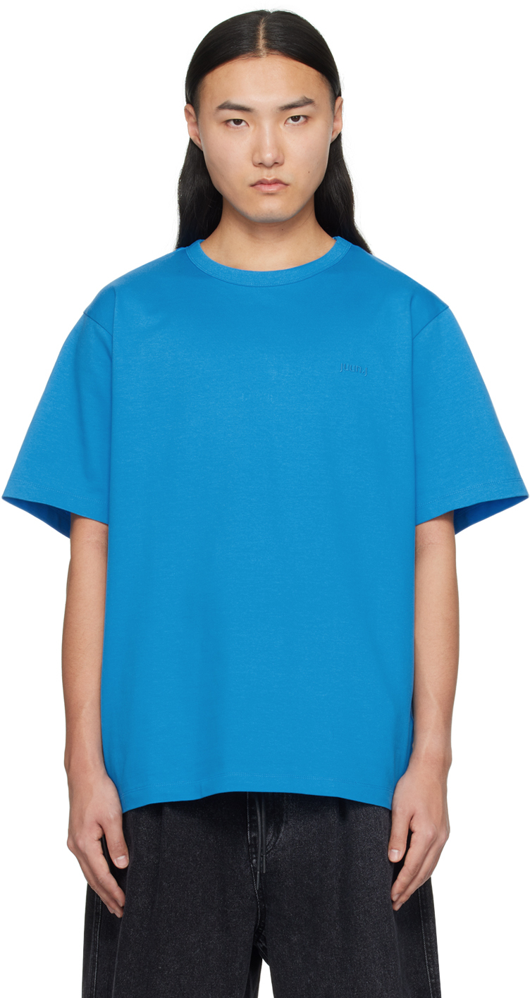 Shop Juunj Blue Embroidered T-shirt In P Blue