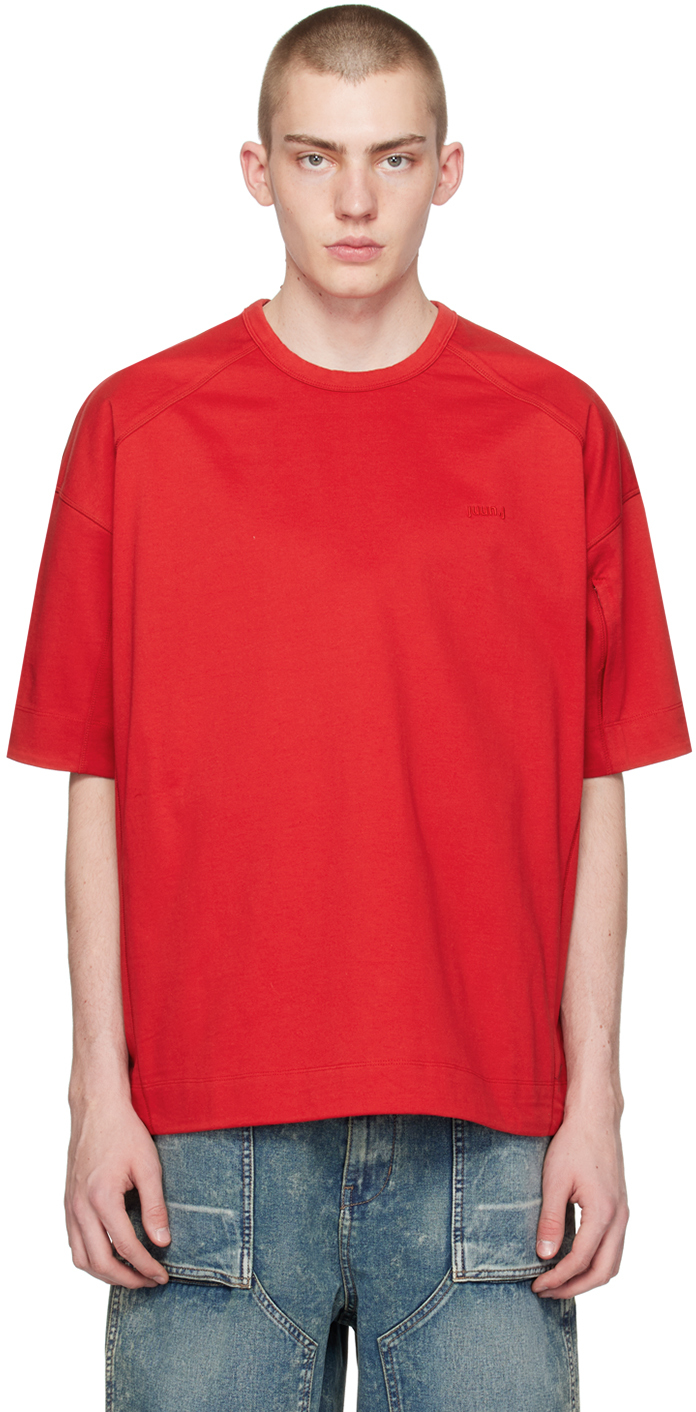 Shop Juunj Red Zip Pocket T-shirt In 6 Red