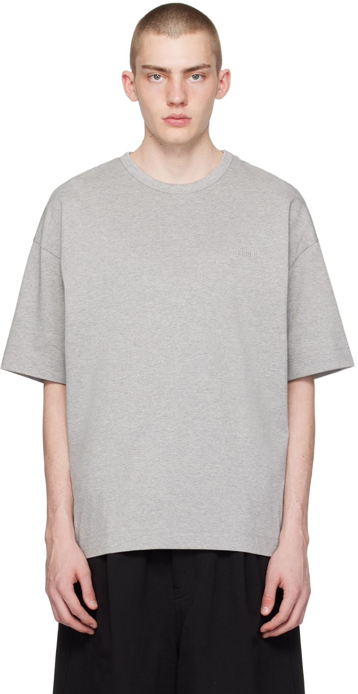 Shop Juunj Gray Embroidered T-shirt In 3 Grey