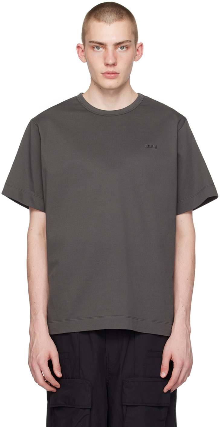 Gray Embroidered T-Shirt