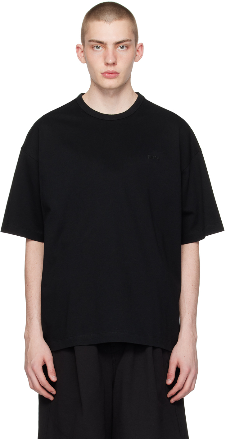 Shop Juunj Black Embroidered T-shirt In 5 Black
