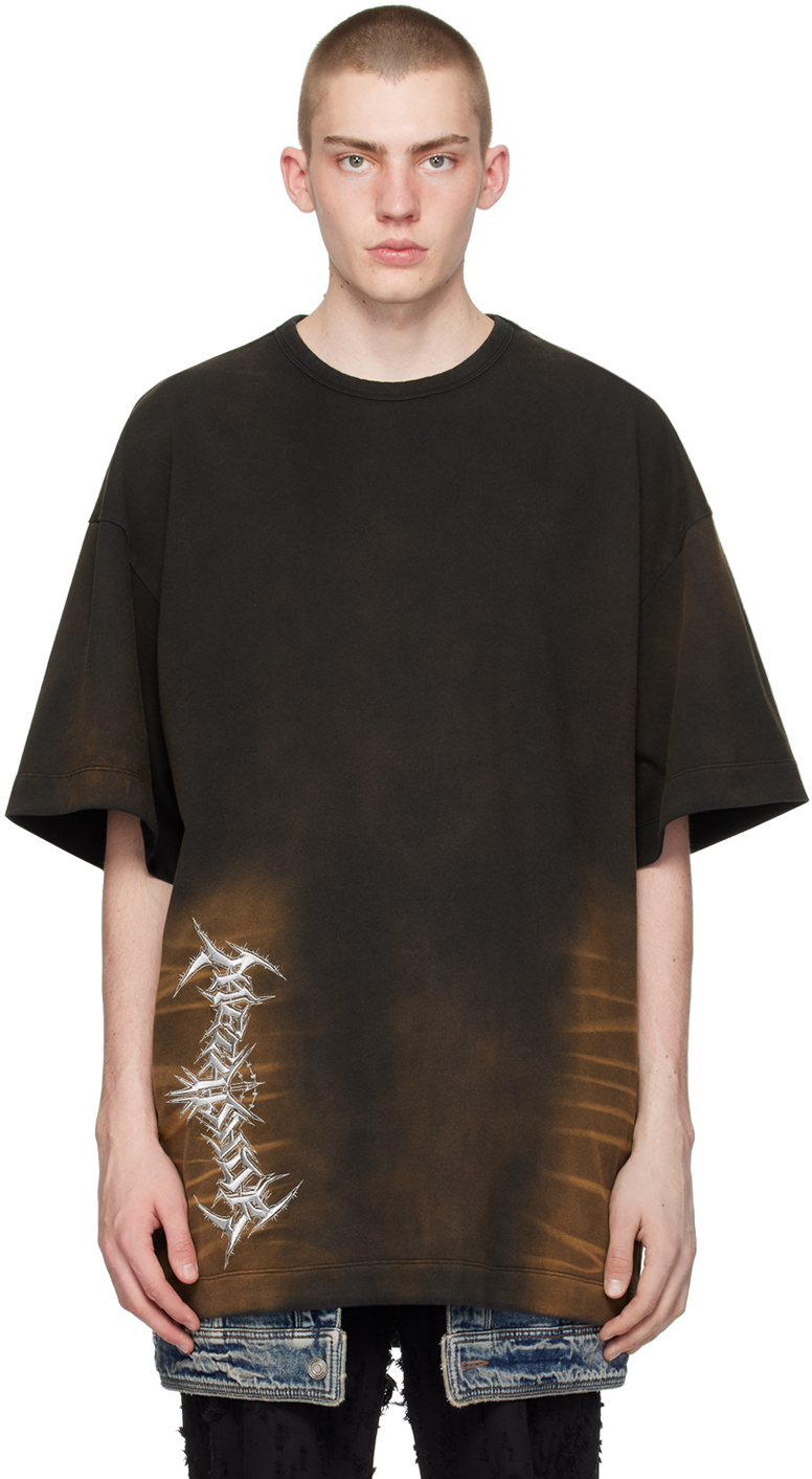 Black & Brown Garment-Dyed T-Shirt