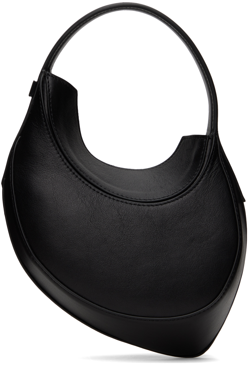 Mugler Spiral Curve leather tote bag - Black