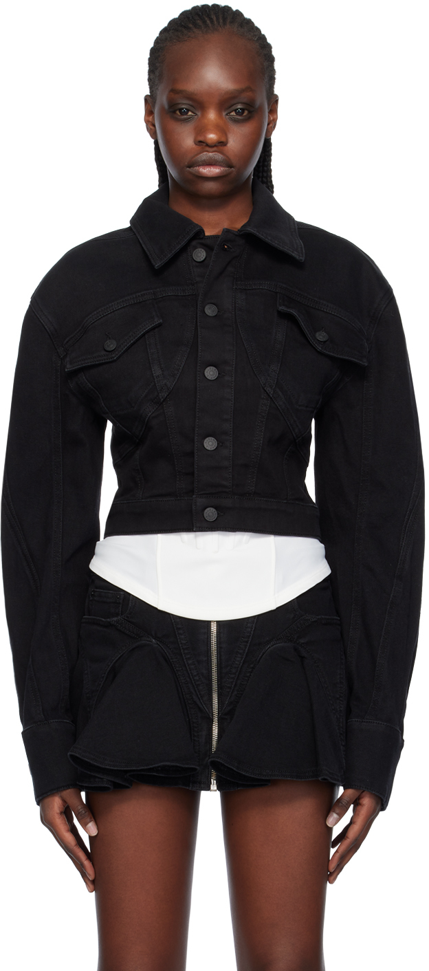 Black Cropped Denim Jacket