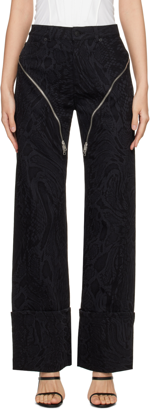 【関税込み】Mugler ブラック Laser Snake ジーンズ Black Laser Snake Jeans by Mugler on Sale