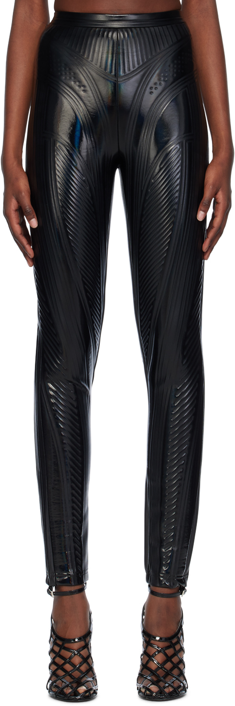 Leggings Mugler Black size 40 FR in Polyester - 39607318