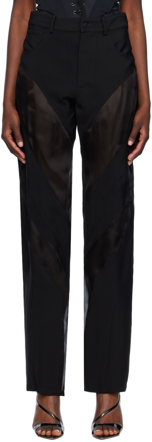 Black Paneled Trousers