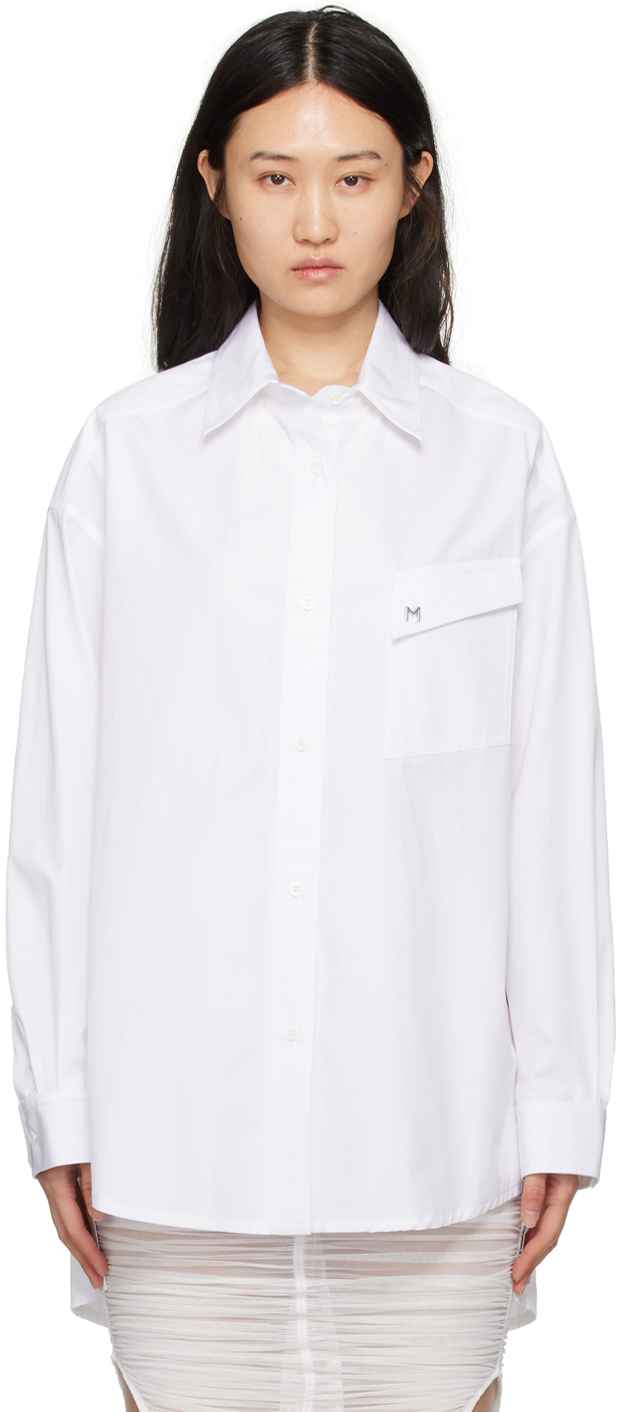 Mugler: White Oversized Shirt | SSENSE