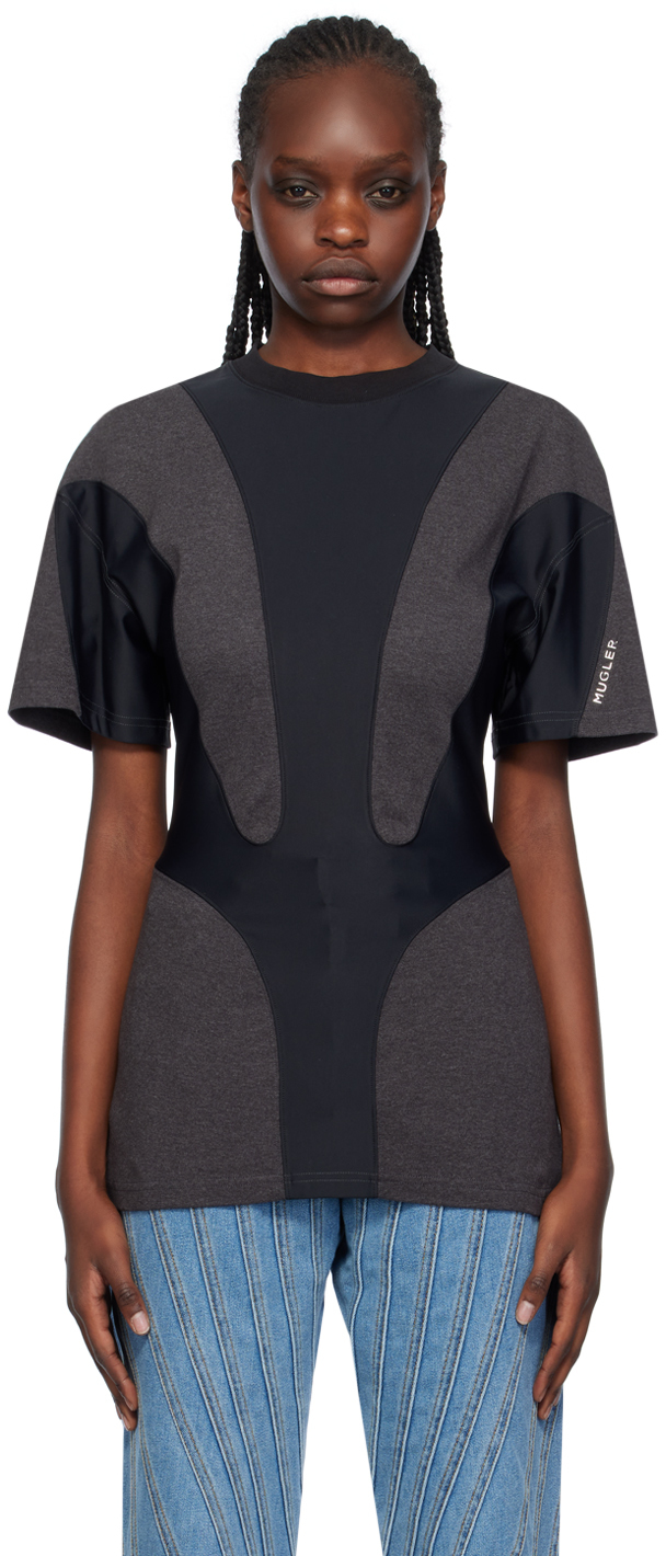 【関税込み】Mugler タン レースアップ Tシャツ Mugler t-shirts for Women | SSENSE