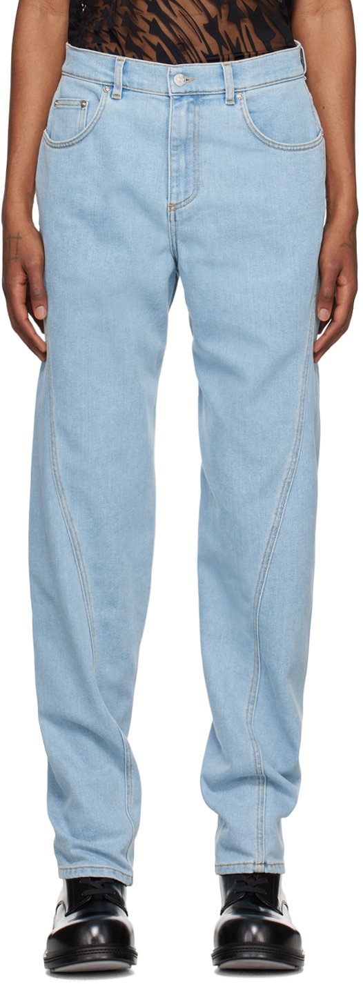 Mugler Blue Twisted Seam Jeans