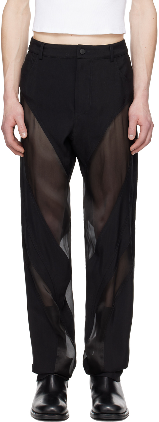 Black Semi Sheer Trousers