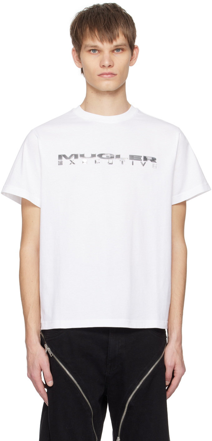 Mugler White Appliqué T-Shirt