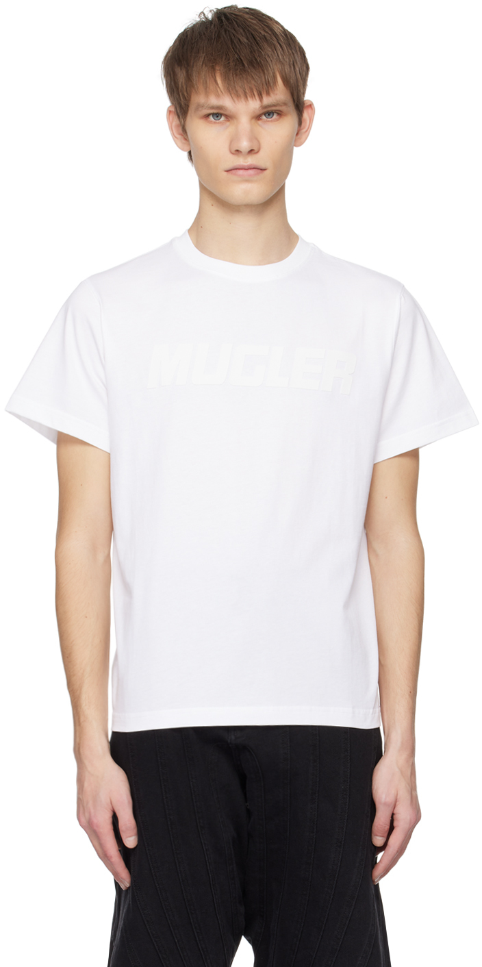 Mugler White Bonded T-Shirt