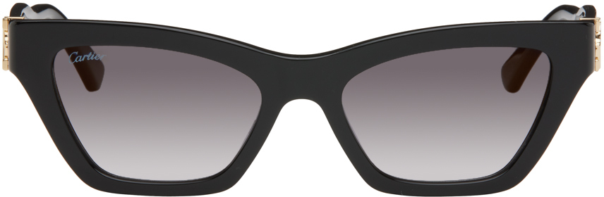 Cartier Black Cat-eye Sunglasses In 001 Black