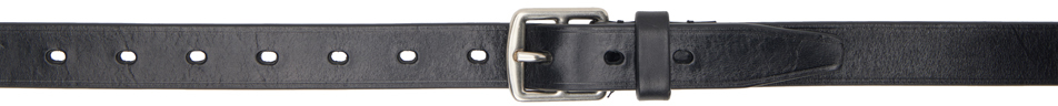 Officine Creative Black Oc Strip 048 Belt In Spall Piuma Oil Nero