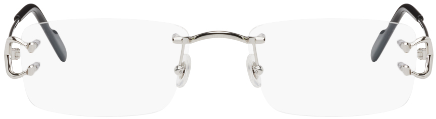 Cartier Silver Rectangular Glasses