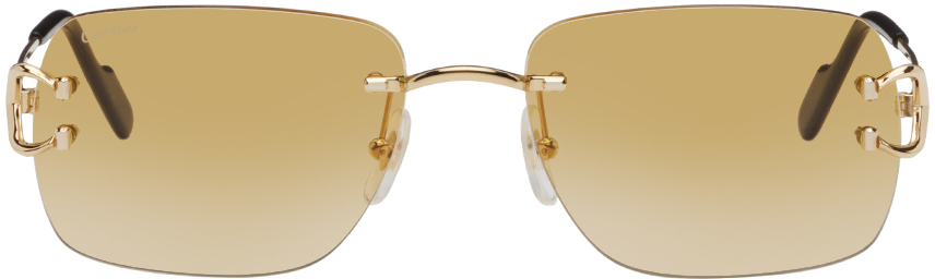 Cartier Gold 'c De ' Sunglasses In Gold-gold-yellow
