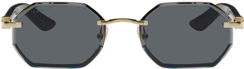 Cartier Black & Gold Signature C de Cartier Sunglasses