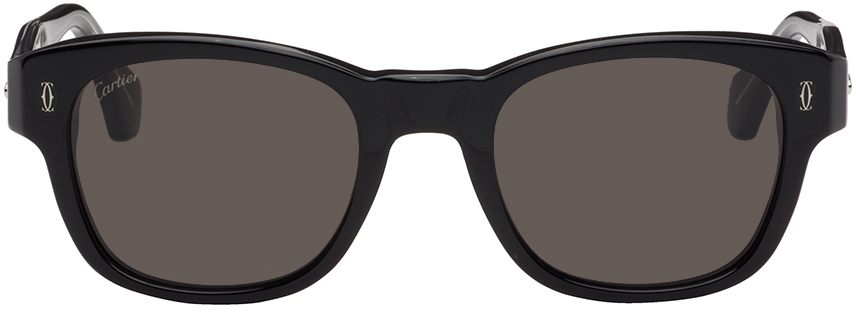 Cartier Black Square Sunglasses In Black-black-grey