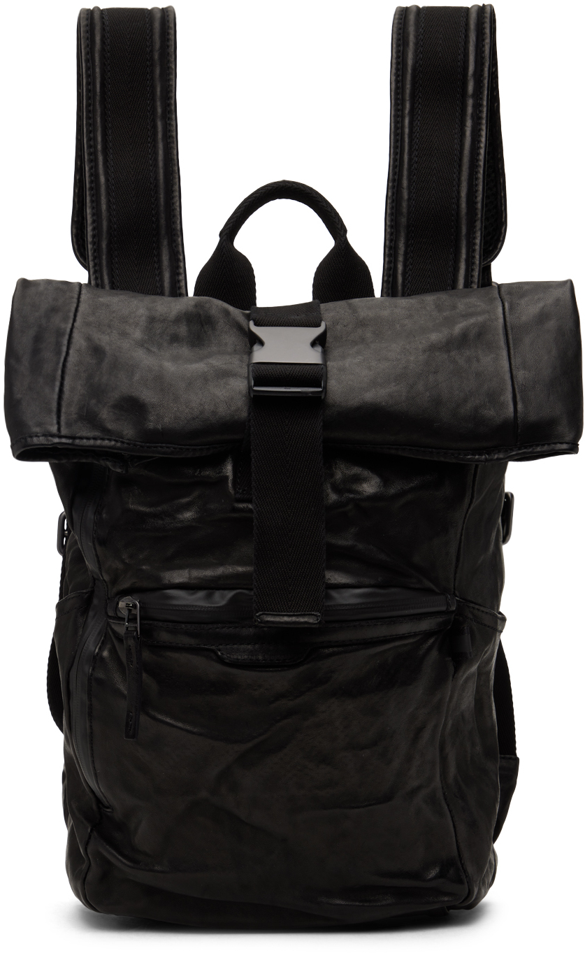 Officine Creative Black Pilot 009 Backpack In Nero