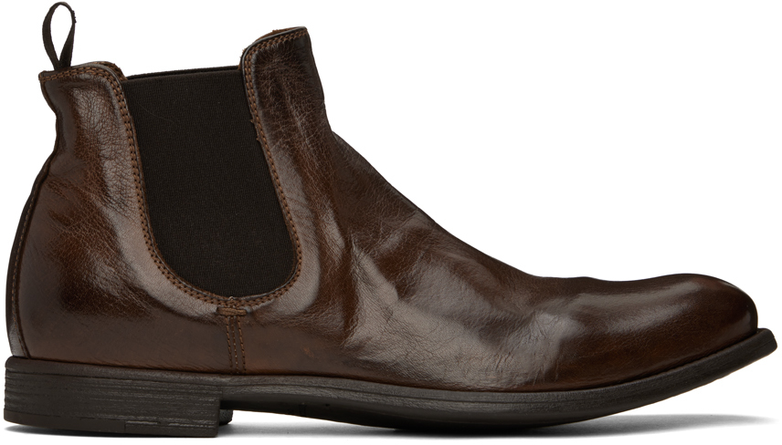 Officine Creative Brown Chronicle 123 Chelsea Boots In Cigar
