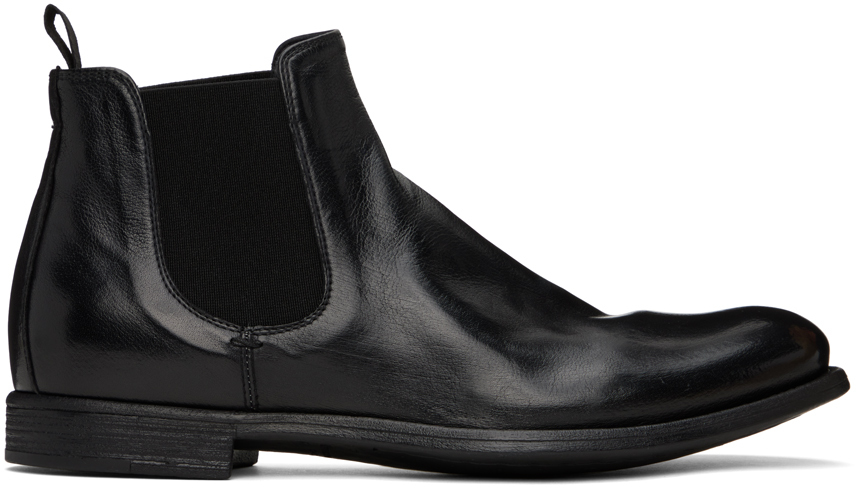 Officine Creative Black Chronicle 123 Chelsea Boots In Nero