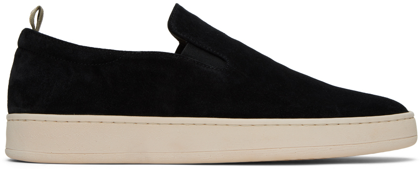 Officine Creative Black Once 001 Sneakers In L.ca Nero_f.do Blanc