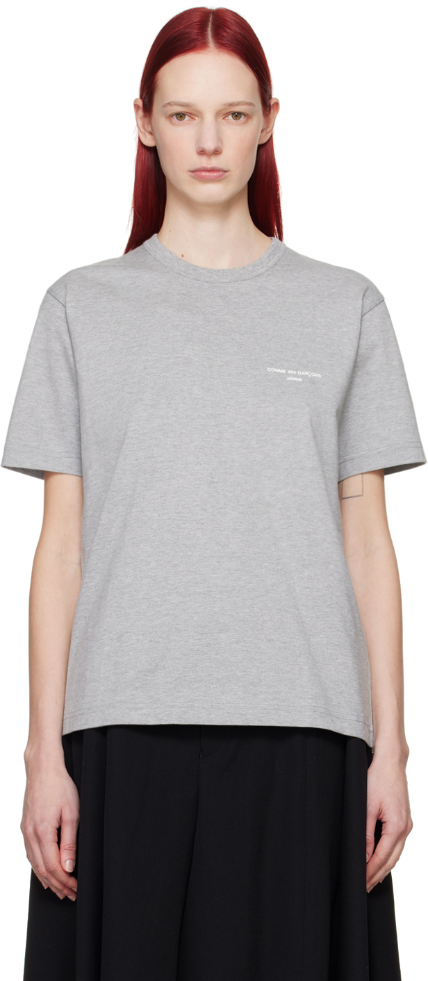 Comme des Garçons Homme Plus: Gray Printed T-Shirt | SSENSE