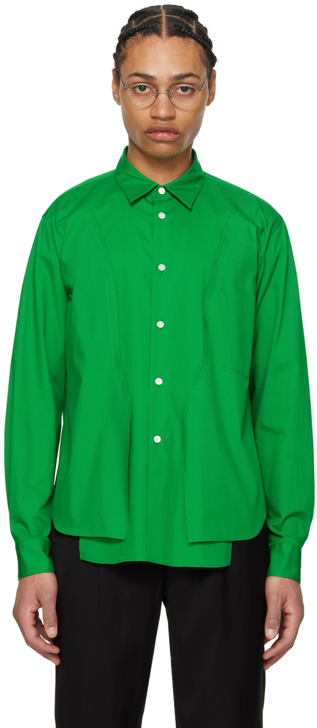 Shop Comme Des Garçons Homme Deux Green Vented Shirt