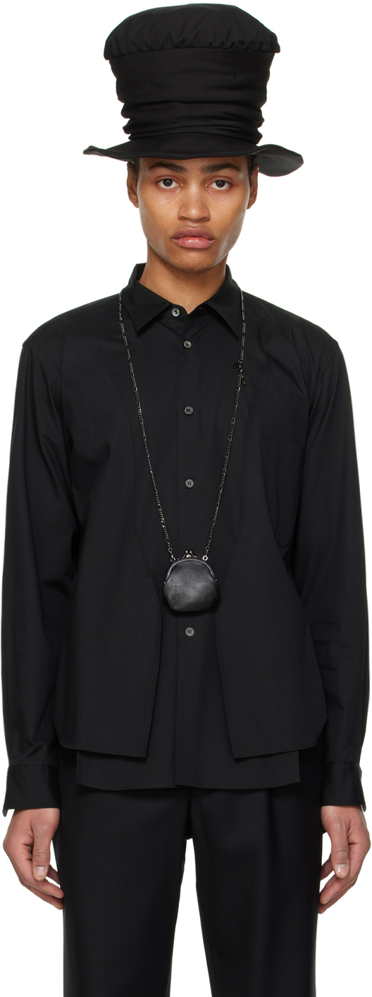 Shop Comme Des Garçons Homme Deux Black Vented Shirt