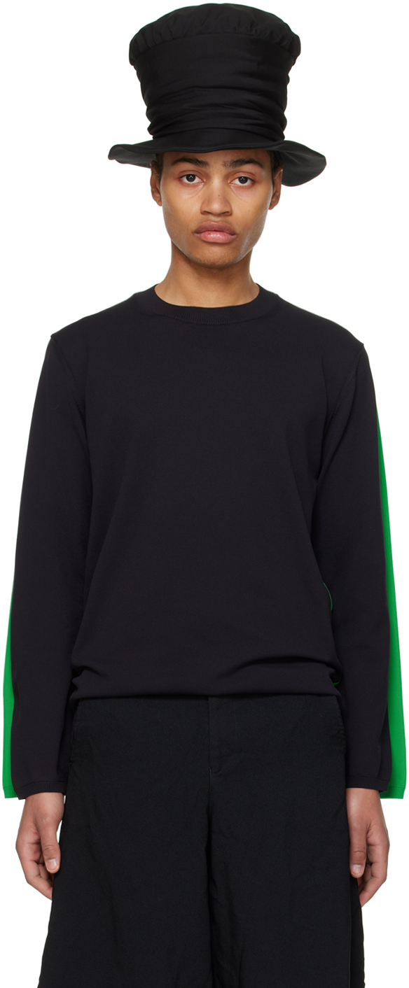 Shop Comme Des Garçons Homme Deux Black & Green Layered Long Sleeve T-shirt In Black X Green