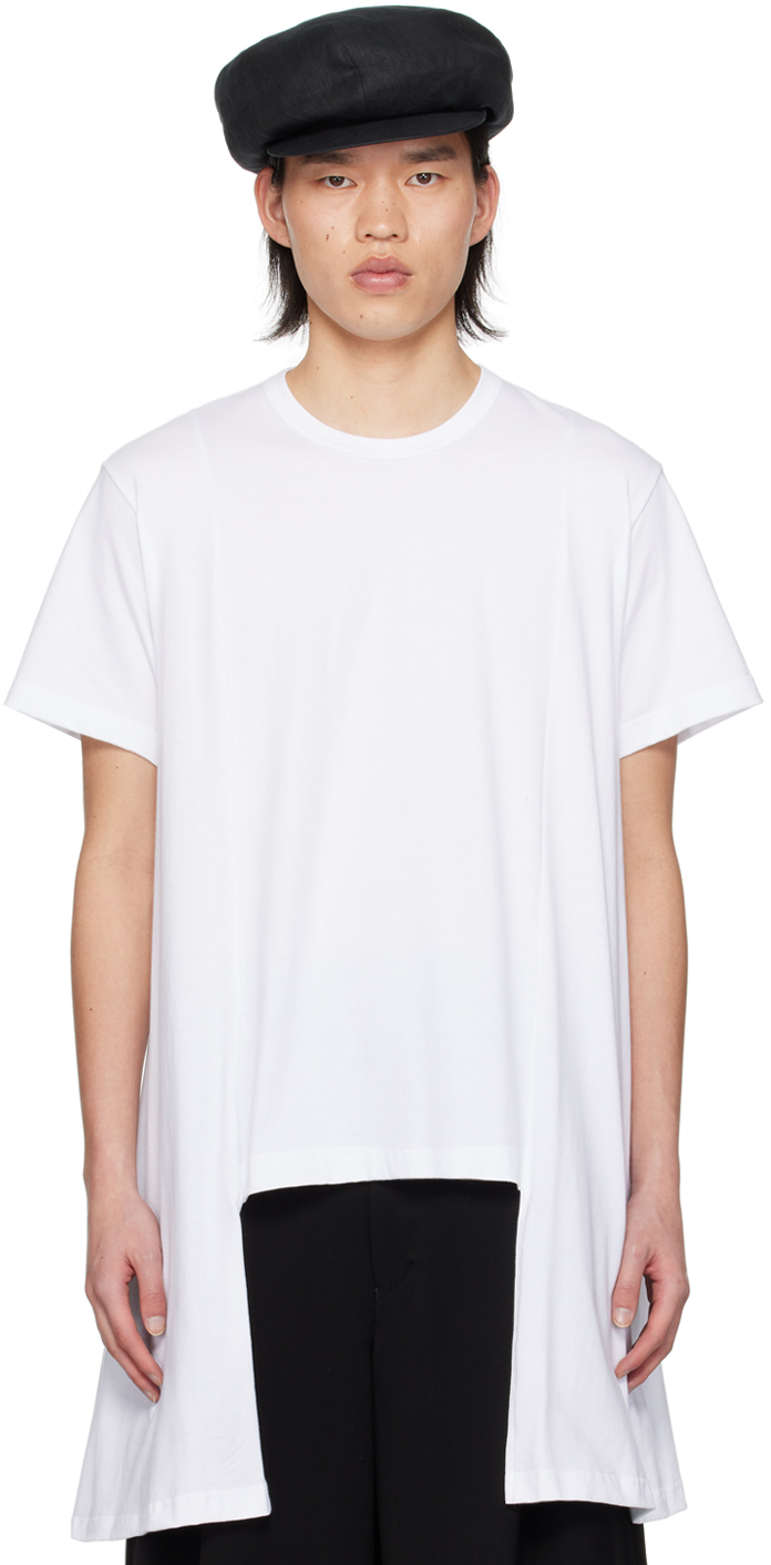 Comme Des Garçons Homme Deux White Asymmetric T-shirt