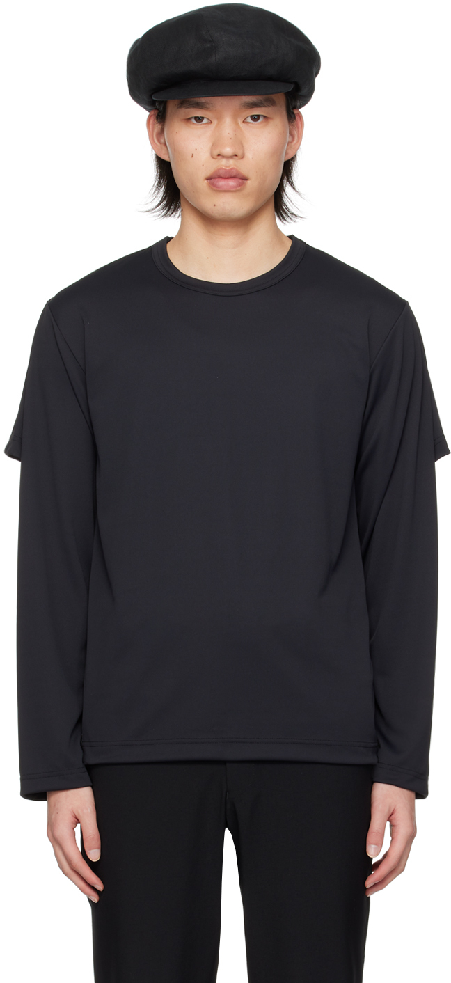 Shop Comme Des Garçons Homme Deux Black Layered Long Sleeve T-shirt