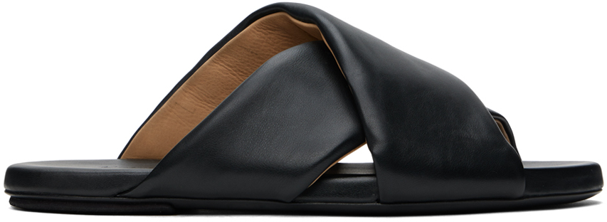 Marsèll Black Spanciata Sandals In Brown