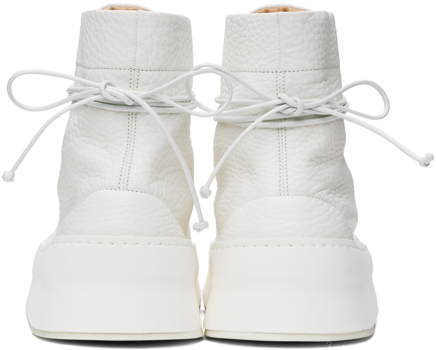 Marsèll White Cassapana Boots In Bianco Optical